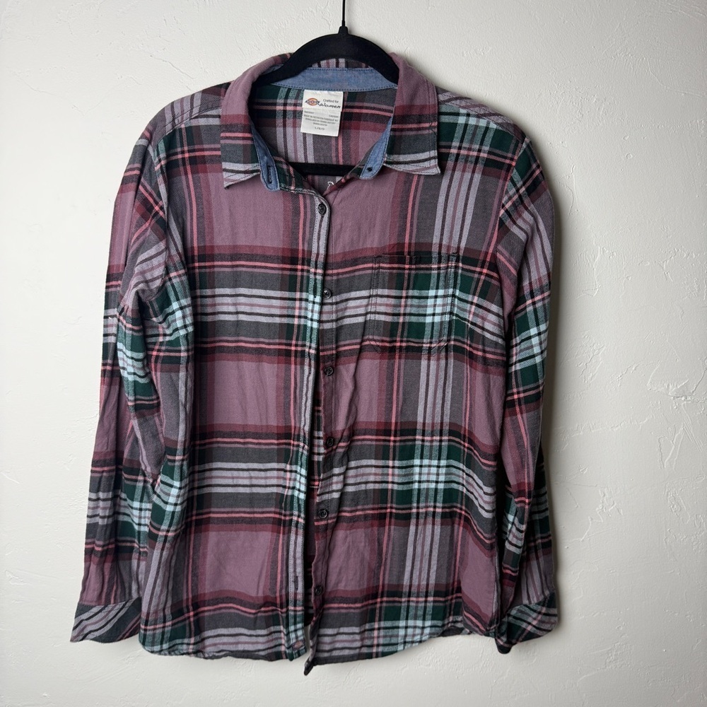 Def Leppard Graphic Plaid Shirt band tee upcycle - Picture 2 of 9